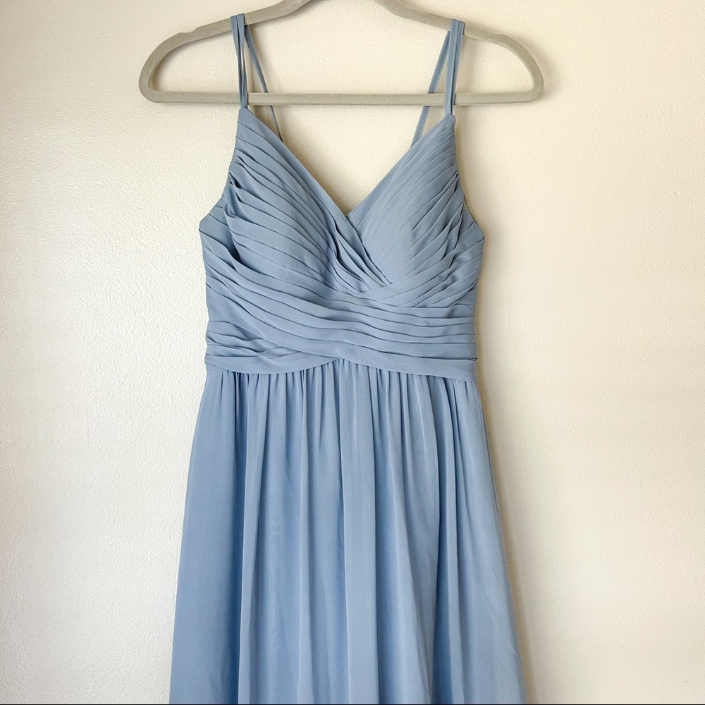 Azazie Blake Baby Blue Bridesmaid Prom Wedding Maxi Dress